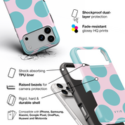 Big Polka Dots, Cotton Candy - Shockproof iPhone Case