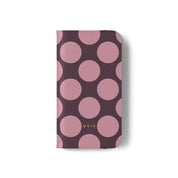 iPhone 12 Mini Vegan Leather Wallet Case – Pink Plum Polka Dot Design - VYIR