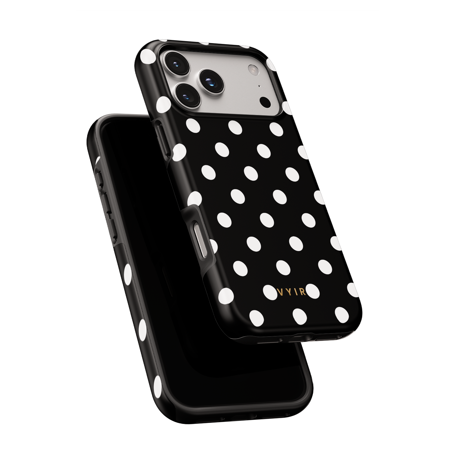 Classic Polka Dots, Black Noir - Shockproof MagSafe iPhone Case
