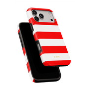 Horizontal Stripes, Red Silk - Shockproof MagSafe iPhone Case