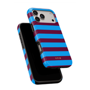 Horizontal Stripes, Track Blue - Shockproof MagSafe iPhone Case