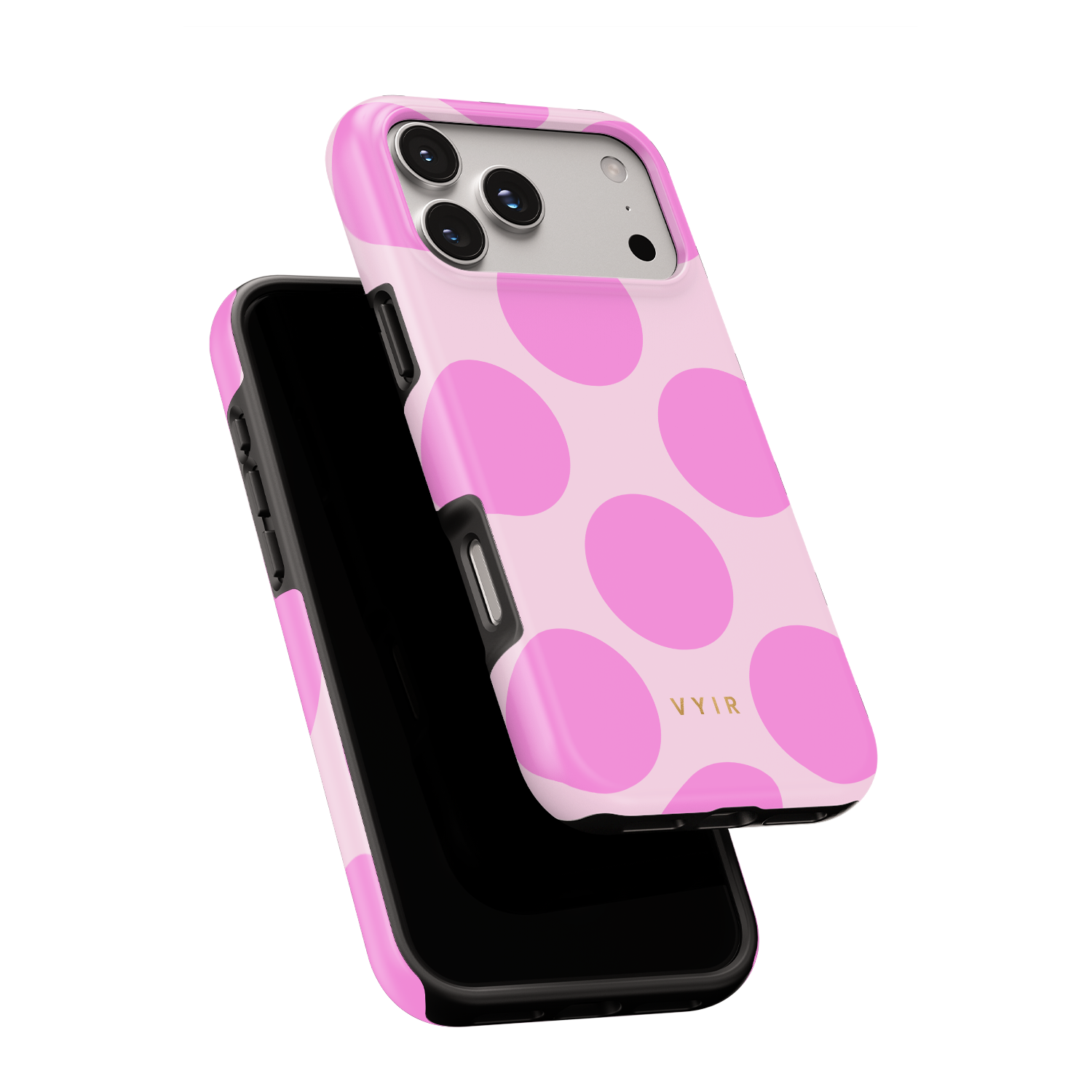 Large Polka Dots, Bubbly Pink - Shockproof MagSafe iPhone Case