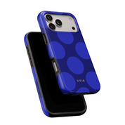 Large Polka Dots, Indigo Blue - Shockproof MagSafe iPhone Case