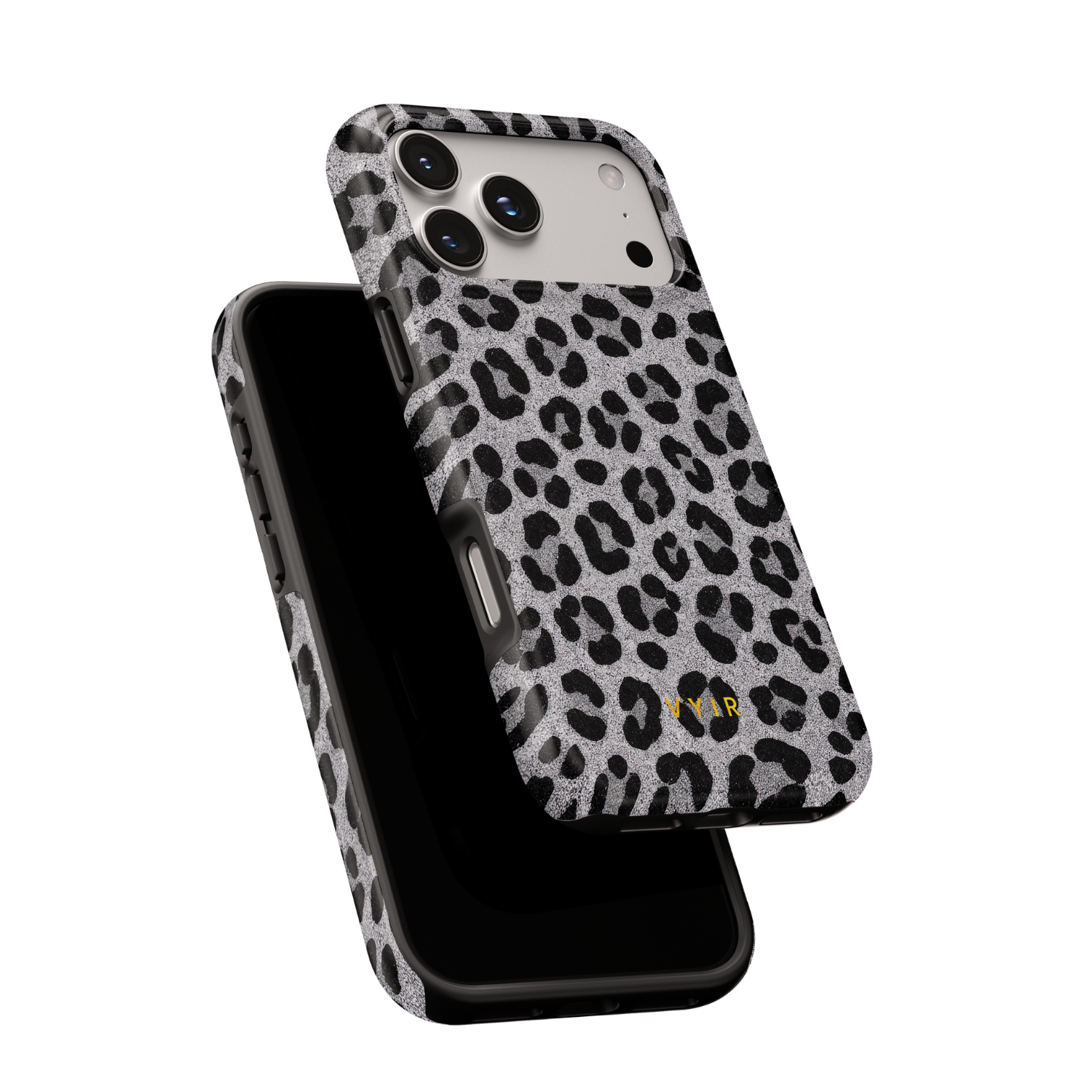 Luxe Leopard Silver - Shockproof Phone Case