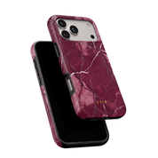 Pure Marble Burgundy - Shockproof MagSafe iPhone Case