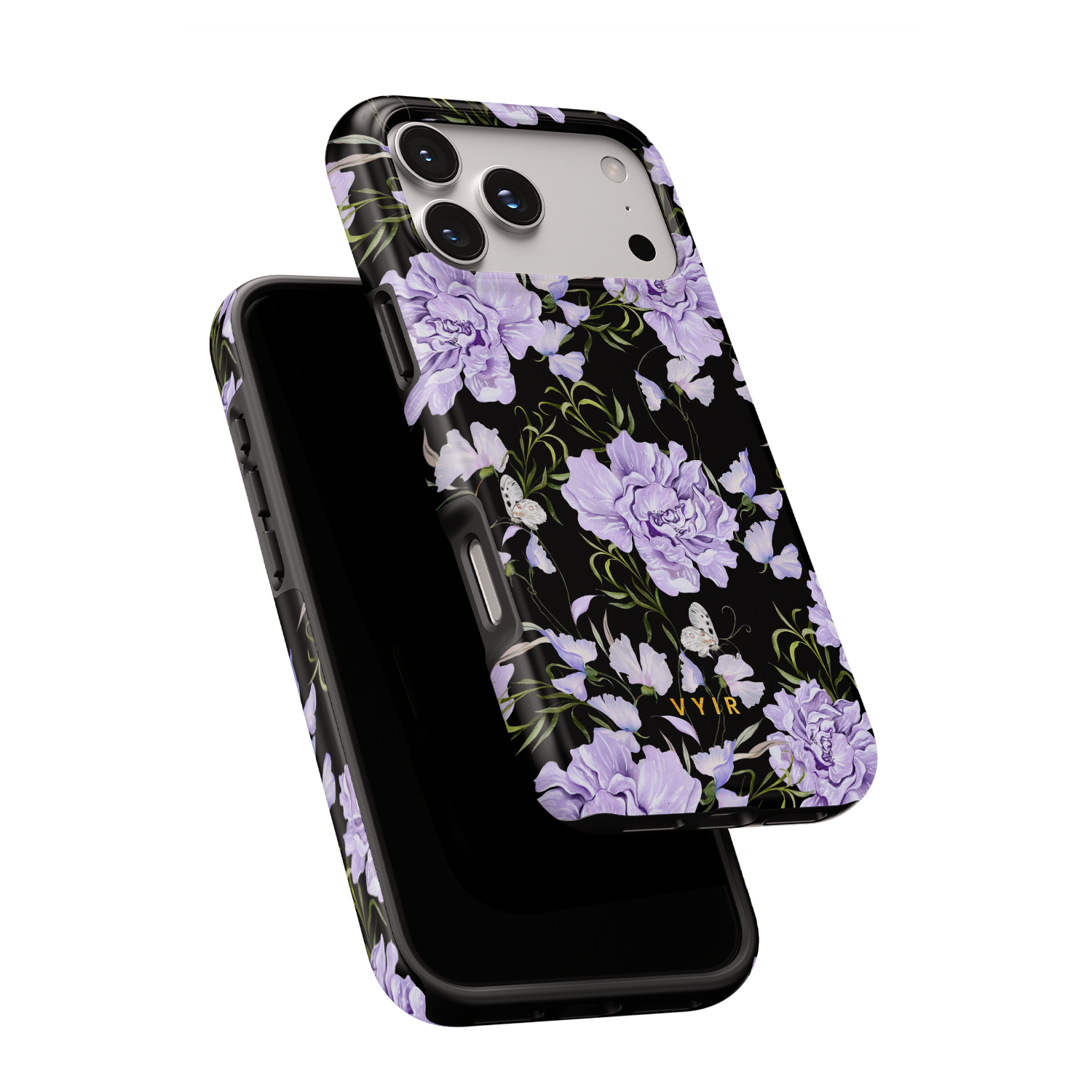 2VYIRPurpleandBlackFlowers-ShockproofToughMagSafeiPhoneCase.png