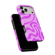 Swirl Lines, Light Pink - Shockproof MagSafe iPhone Case