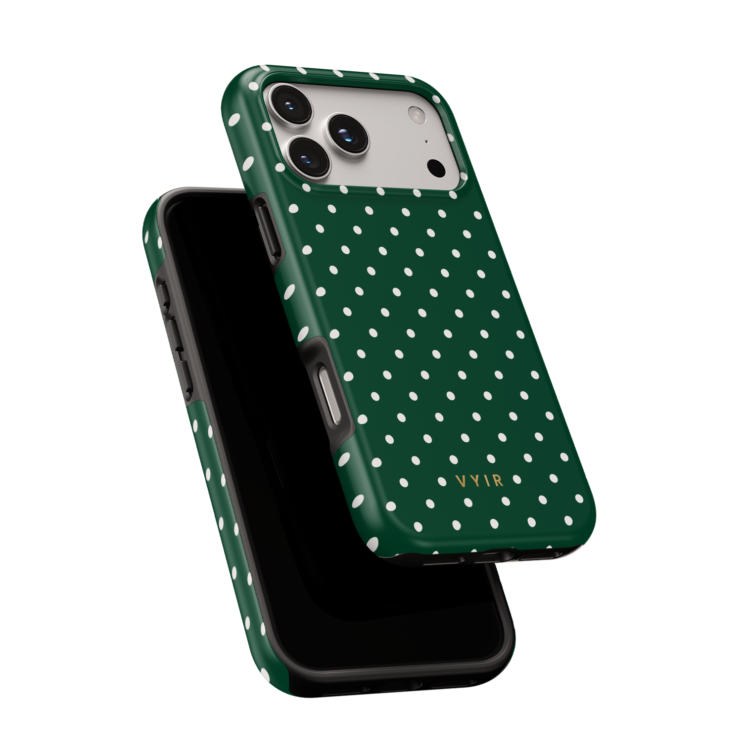 Tiny Polka Dots, Forest Green - Shockproof MagSafe iPhone Case