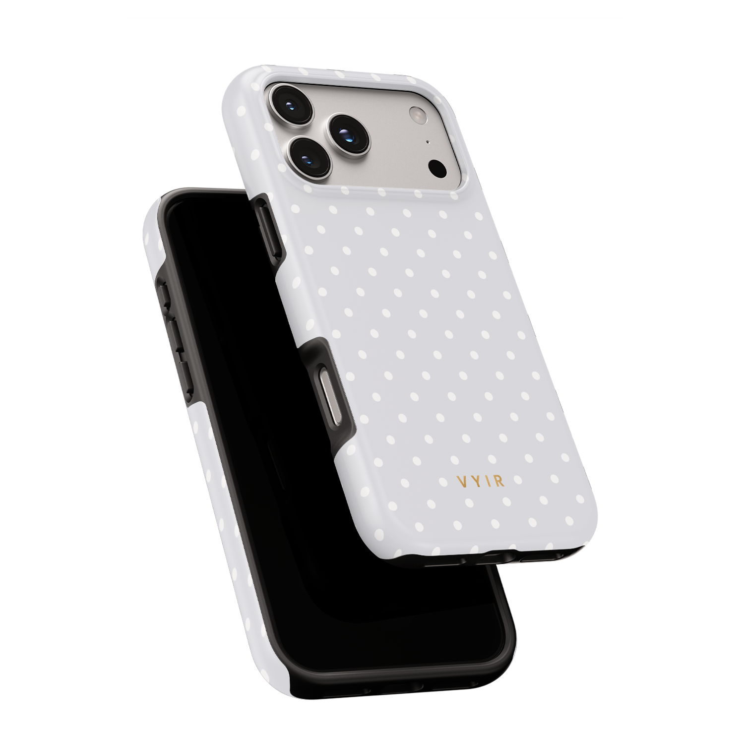 Tiny Polka Dots, Pearl White - Shockproof MagSafe iPhone Case
