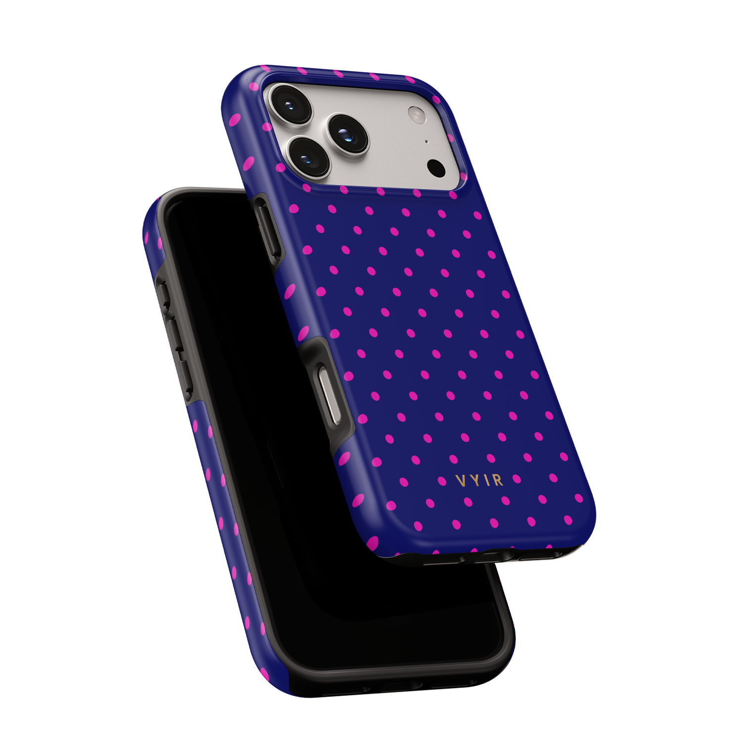 Tiny Polka Dots, Midnight Pink - Shockproof MagSafe iPhone Case