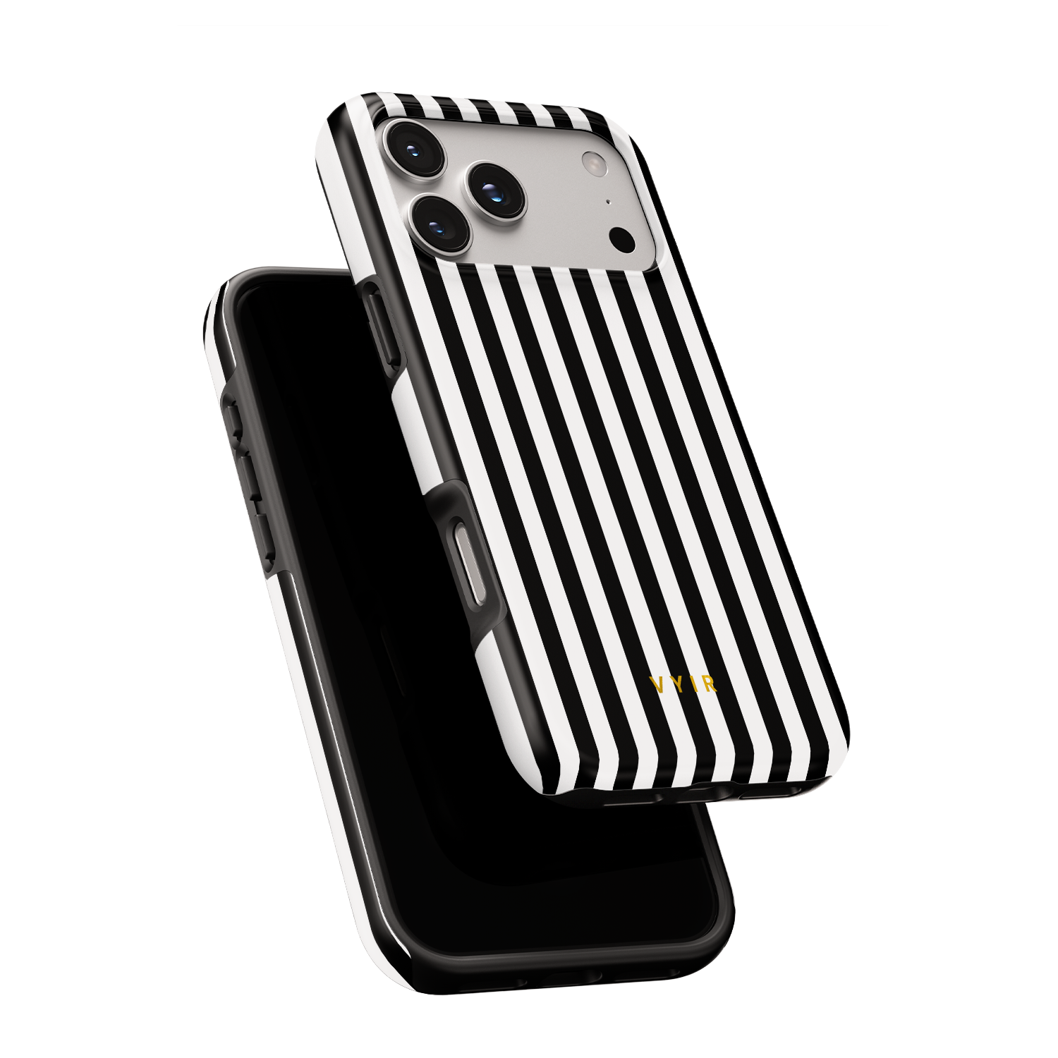Vertical Stripes, Black and White - Shockproof MagSafe iPhone Case