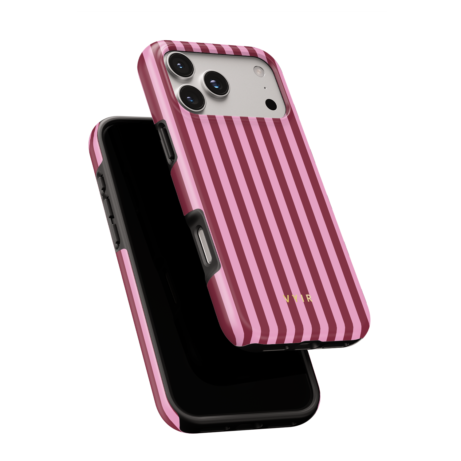 Vertical Stripes, Candy Pink - Shockproof MagSafe iPhone Case