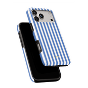 Vertical Stripes, Parisian Blue - Shockproof MagSafe iPhone Case