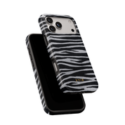 Zebra Gleam Silver - Shockproof MagSafe iPhone Case