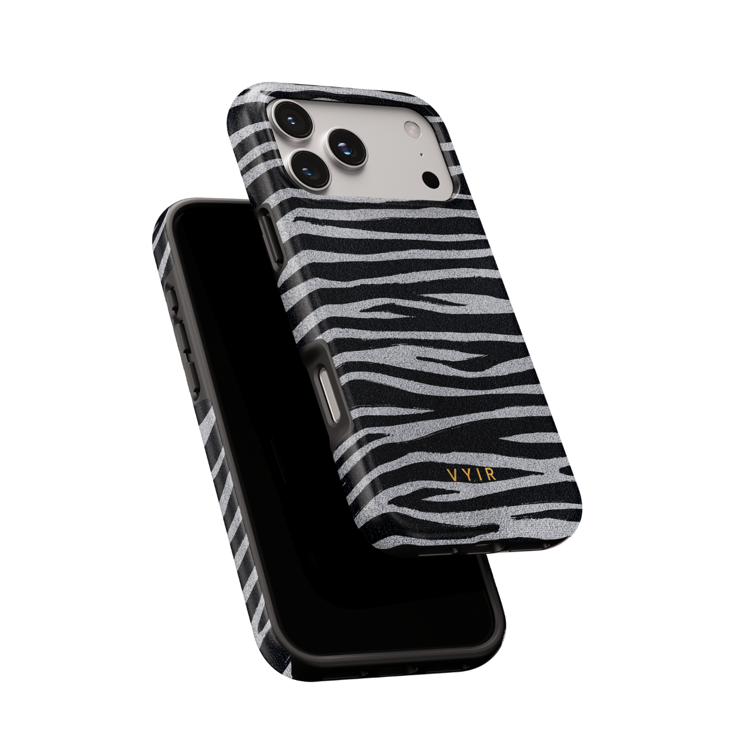 Zebra Gleam Silver - Shockproof Phone Case
