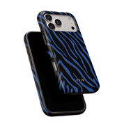 Zebra Luxe, Indigo Blue - Shockproof Phone Case