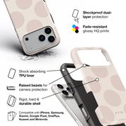 Big Polka Dots, Oatmilk - Shockproof iPhone Case