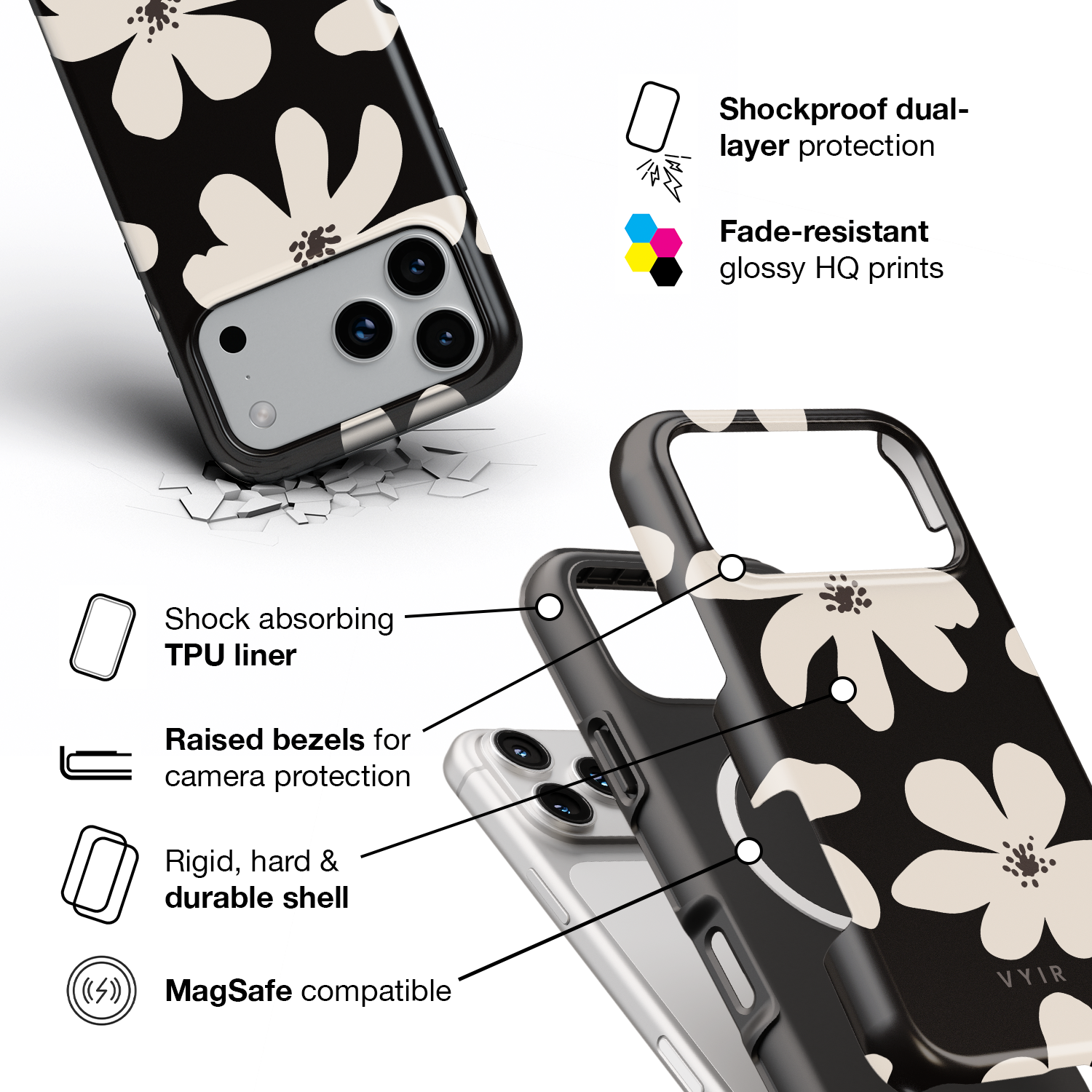 3VYIRBlackWhiteDaisyFlowers-ShockproofToughMagSafeiPhoneCase.png
