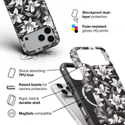 Monochrome Lilies - Shockproof MagSafe iPhone Case