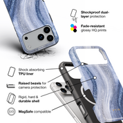 Blue Swirl - Shockproof MagSafe iPhone Case