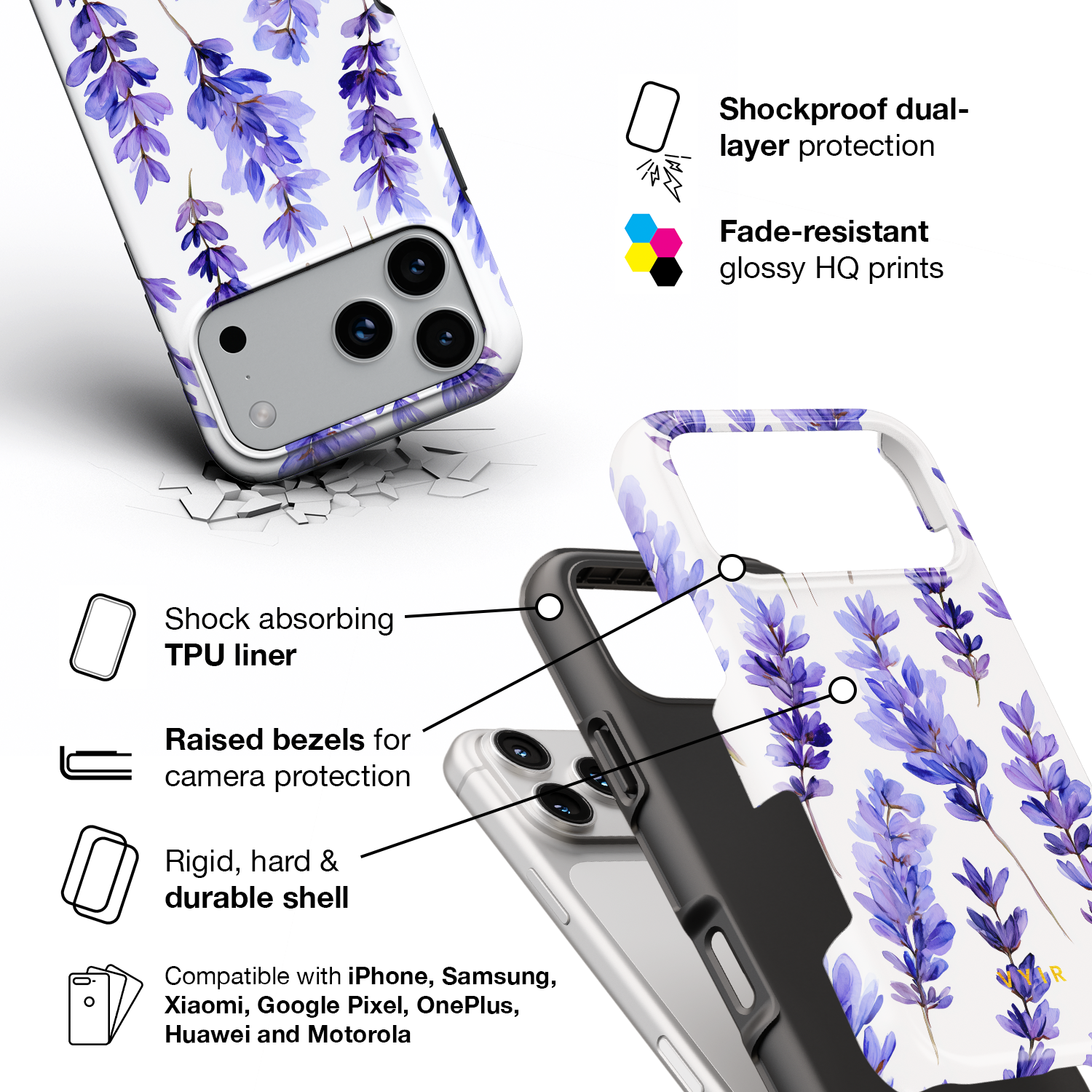 Lavender Field - Shockproof Phone Case