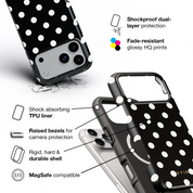 Classic Polka Dots, Black Noir - Shockproof MagSafe iPhone Case