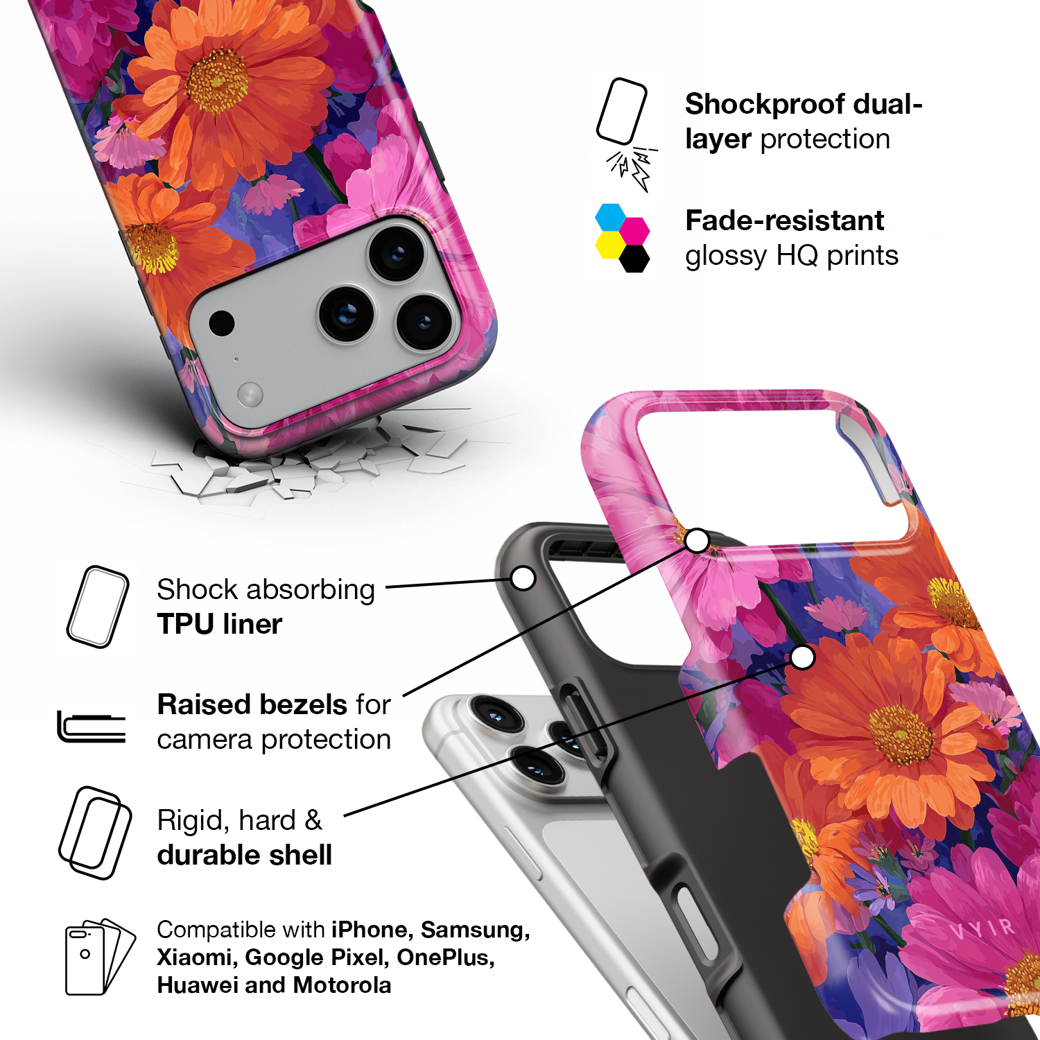 Wild Daisy Meadow - Shockproof Phone Case