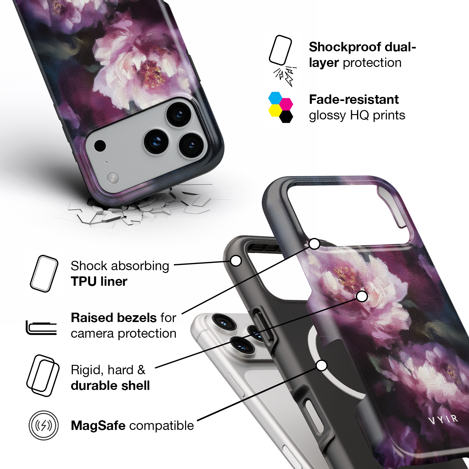 Velvet Petal Art - Shockproof MagSafe iPhone Case