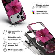 Midnight Hibiscus - Shockproof MagSafe iPhone Case