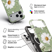 Sage Daisy Garden - Shockproof MagSafe iPhone Case