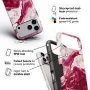 Italian Marble Burgundy - Shockproof Phone Case