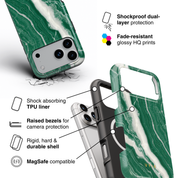 Italian Marble Green - Shockproof MagSafe iPhone Case
