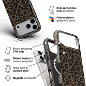 Leopard Elegance Coffee - Shockproof MagSafe iPhone Case