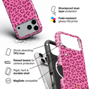 Leopard Elegance Pink - Shockproof MagSafe iPhone Case