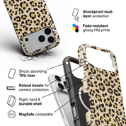 Luxe Leopard Beige - Shockproof MagSafe iPhone Case