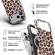 Luxe Leopard Rose Gold - Shockproof MagSafe iPhone Case