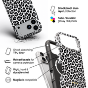 Luxe Leopard White - Shockproof MagSafe iPhone Case