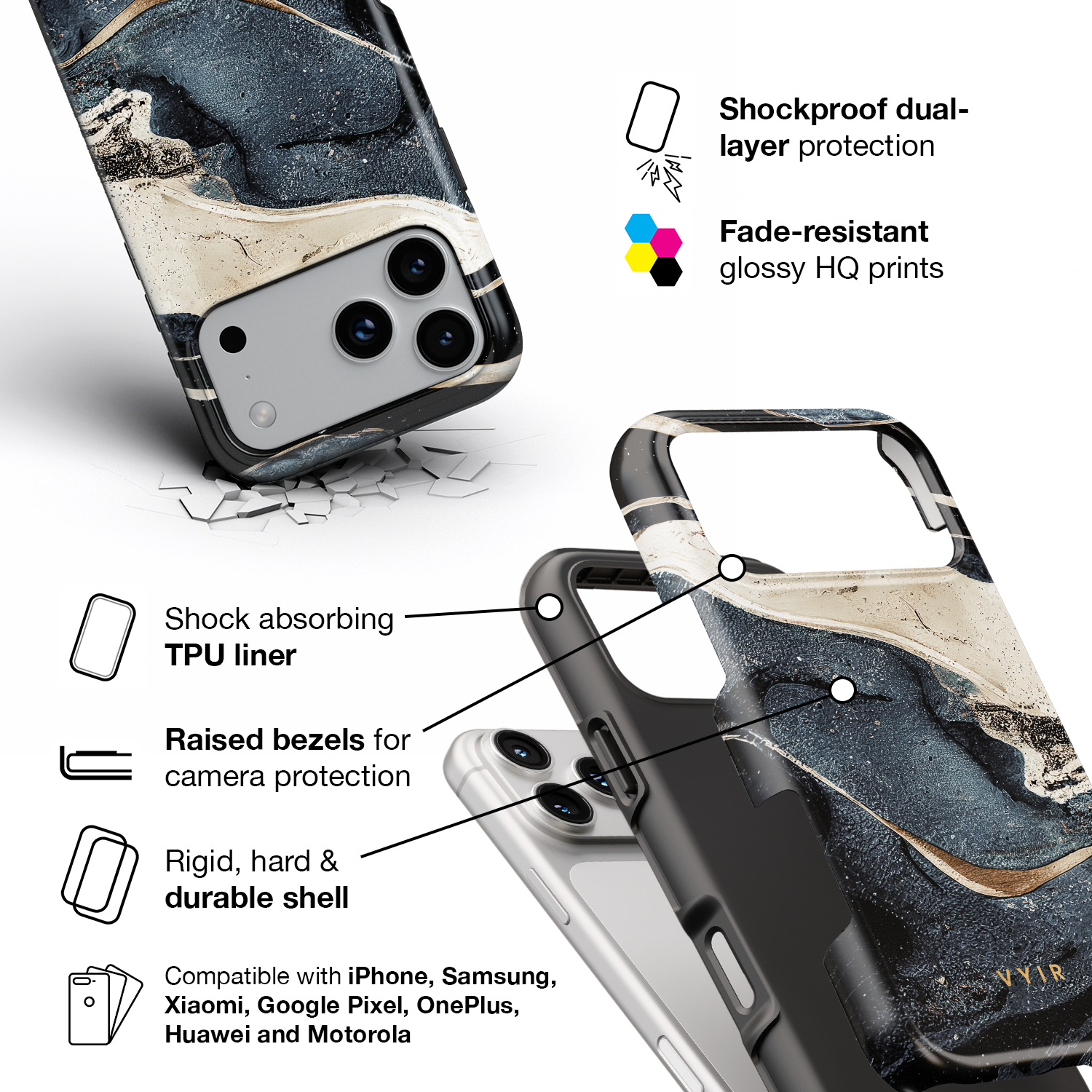 Midnight Opal - Shockproof Phone Case