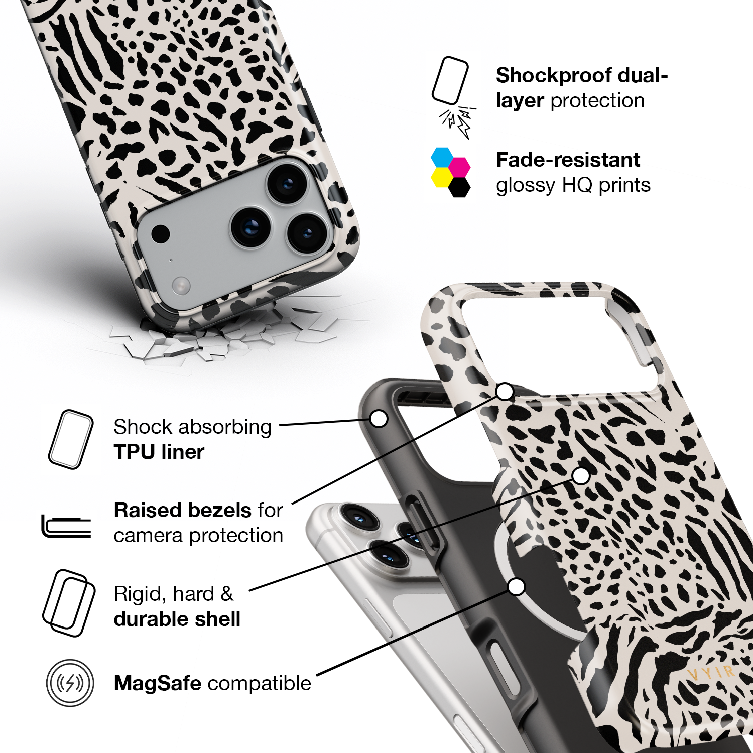 Noir Safari - Shockproof MagSafe iPhone Case