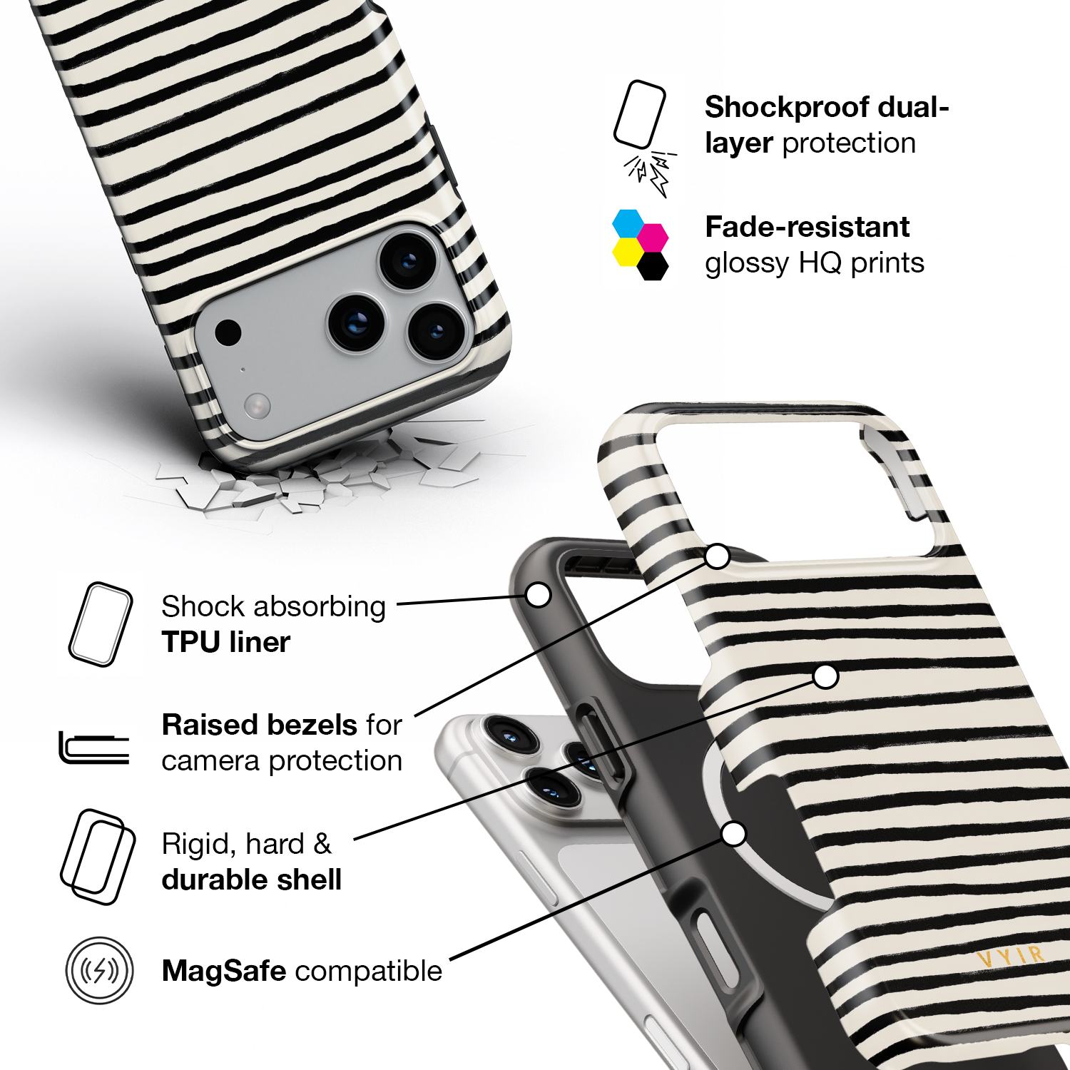 Paris Stripes - Shockproof MagSafe iPhone Case