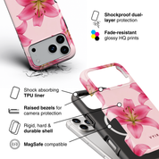 Pink Lily Bloom - Shockproof MagSafe iPhone Case