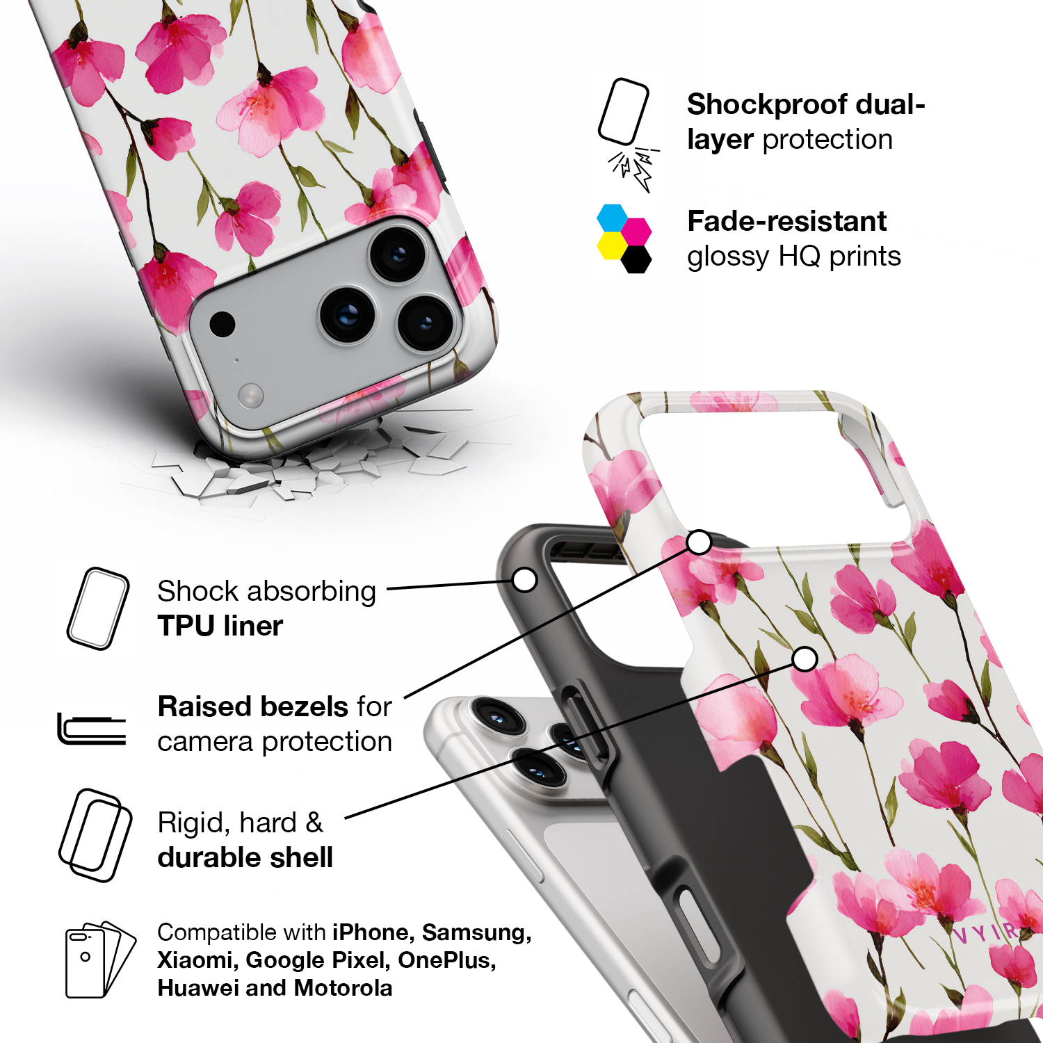 Rose Spray - Shockproof Phone Case