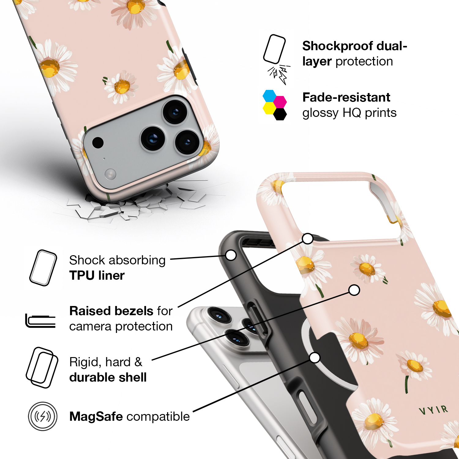 Blush Daisy - Shockproof MagSafe iPhone Case