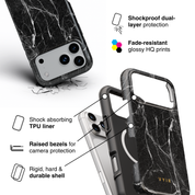 Pure Marble Black - Shockproof MagSafe iPhone Case