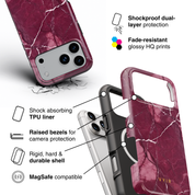 Pure Marble Burgundy - Shockproof MagSafe iPhone Case