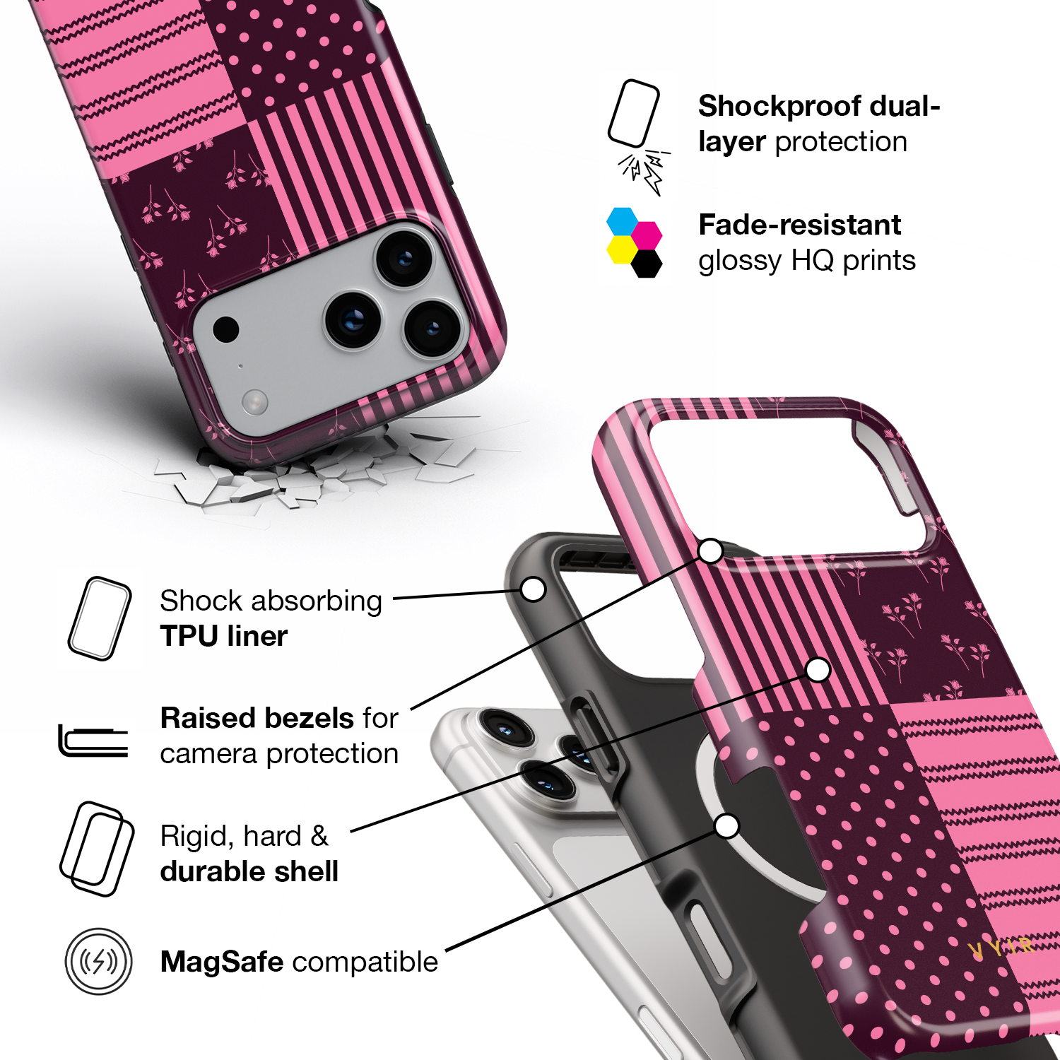 3VYIRSignature4-CheckerBurgundyPink-ShockproofToughMagSafeiPhoneCase.png