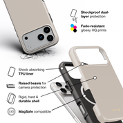 VYIR Signature Solid Colors, Beige - Shockproof MagSafe iPhone Case