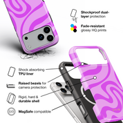Swirl Lines, Light Pink - Shockproof MagSafe iPhone Case