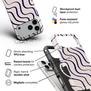 Swirl Lines, Old Money - Shockproof MagSafe iPhone Case