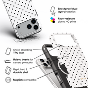 Tiny Polka Dots, Black and White - Shockproof MagSafe iPhone Case